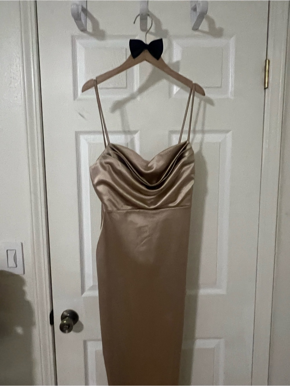 Windsor Satin Cowl Neck Midi Dress - Champagne